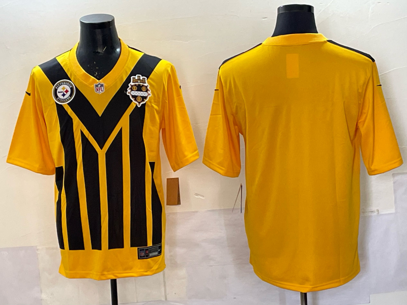 MenPittsburgh Steelers blank yellow Nike NFL 2025 Jersey 05